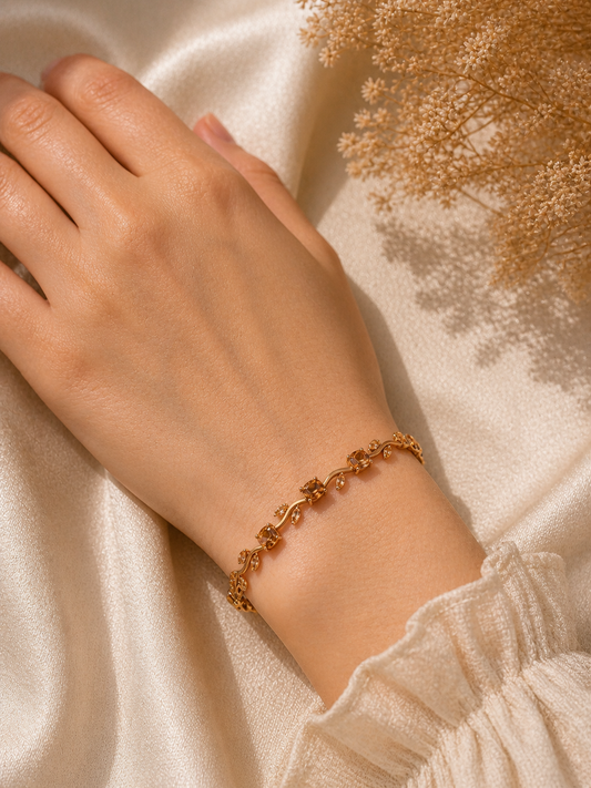 Peach Crystal Tulip Bracelet