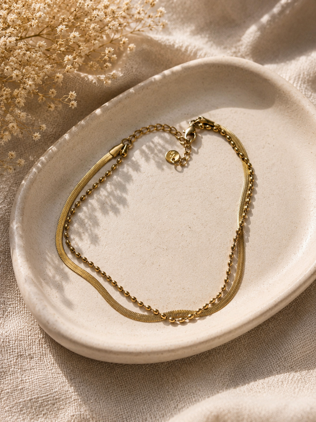 Minimal Layered Gold Anklet