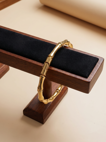 Sculpted Golden Bamboo Cuff