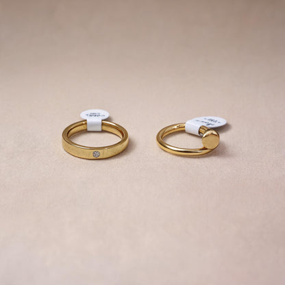 Duo Luxe Gold Ring Set