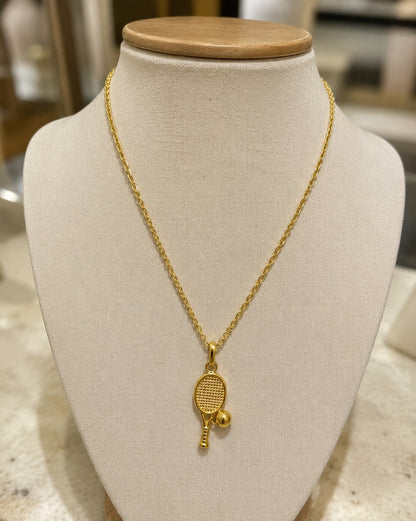 Tennis Racket Pendant Necklace