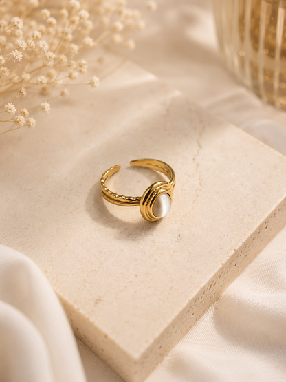Luna Pearl Adjustable Ring