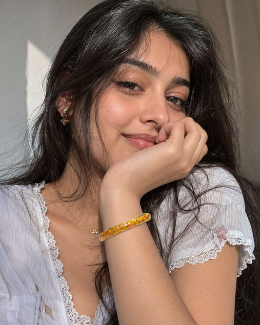 Orange & Gold Statement Bracelet