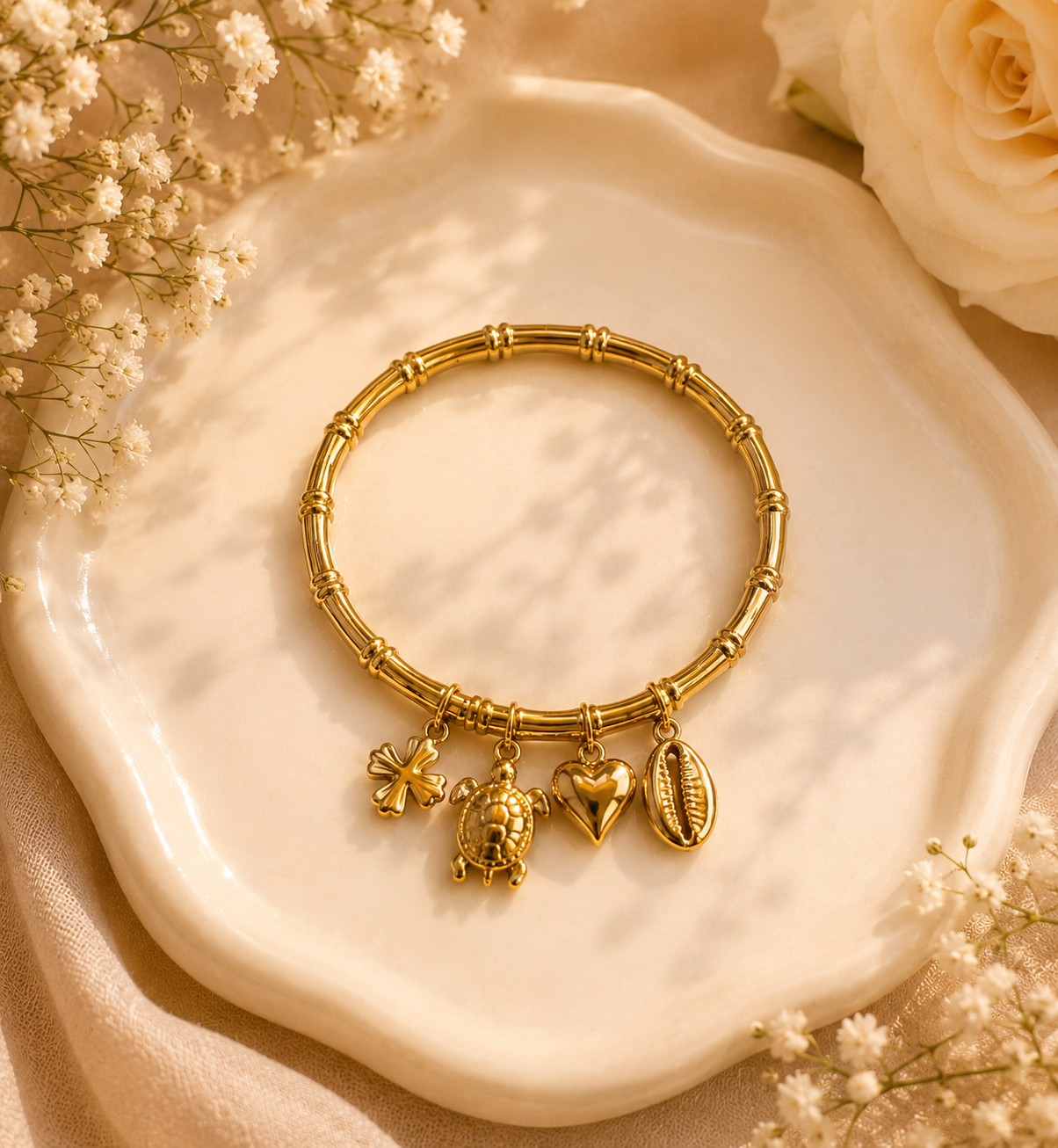 Ocean Charm Gold Bracelet