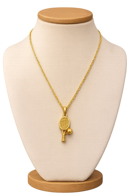 Tennis Racket Pendant Necklace