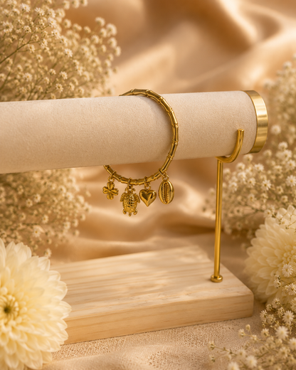 Ocean Charm Gold Bracelet