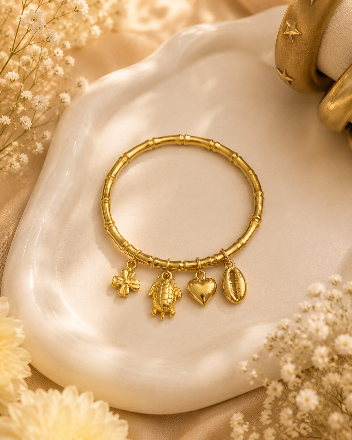 Ocean Charm Gold Bracelet