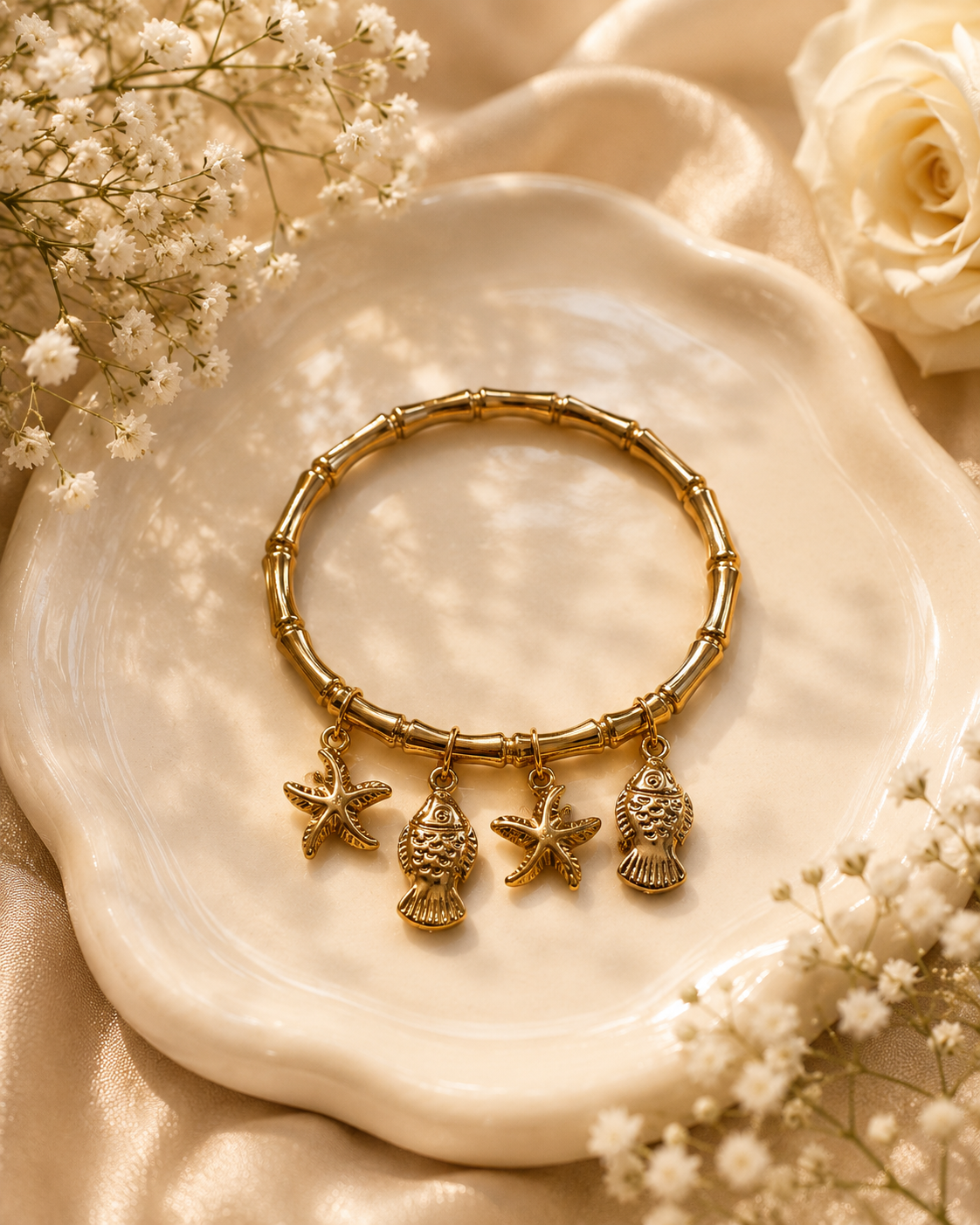 Ocean Charm Gold Bracelet