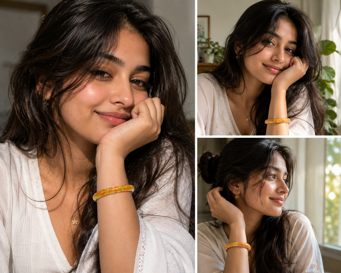 Orange & Gold Statement Bracelet