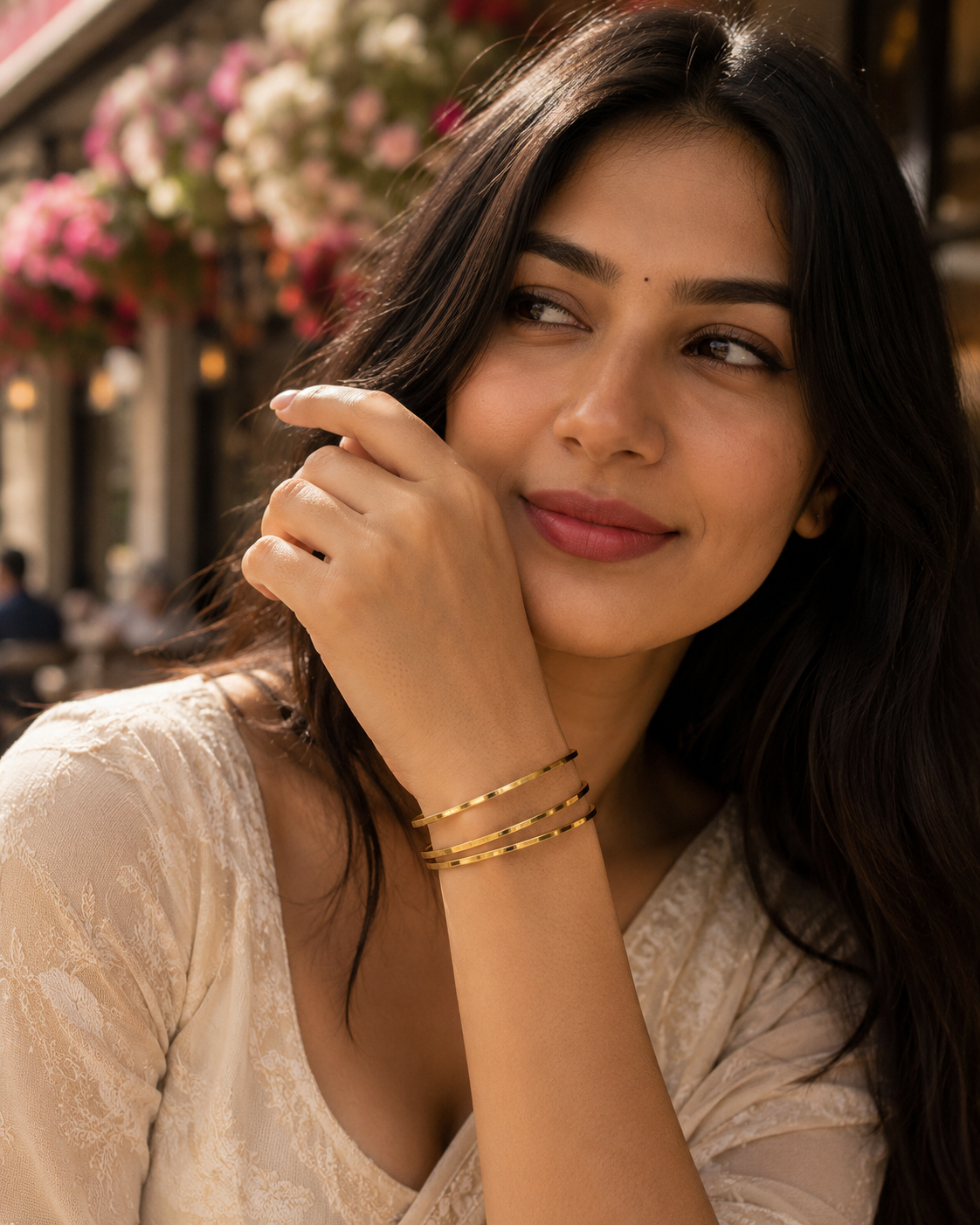Luna Gold Minimal Bangle Set