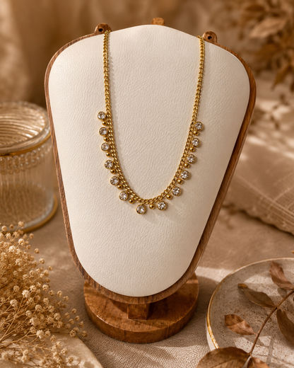 Dainty Zircon Drop Chain Necklace for Women