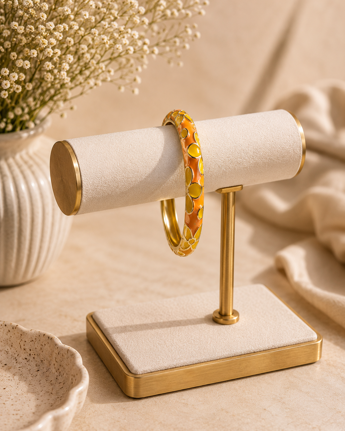 Orange & Gold Statement Bracelet