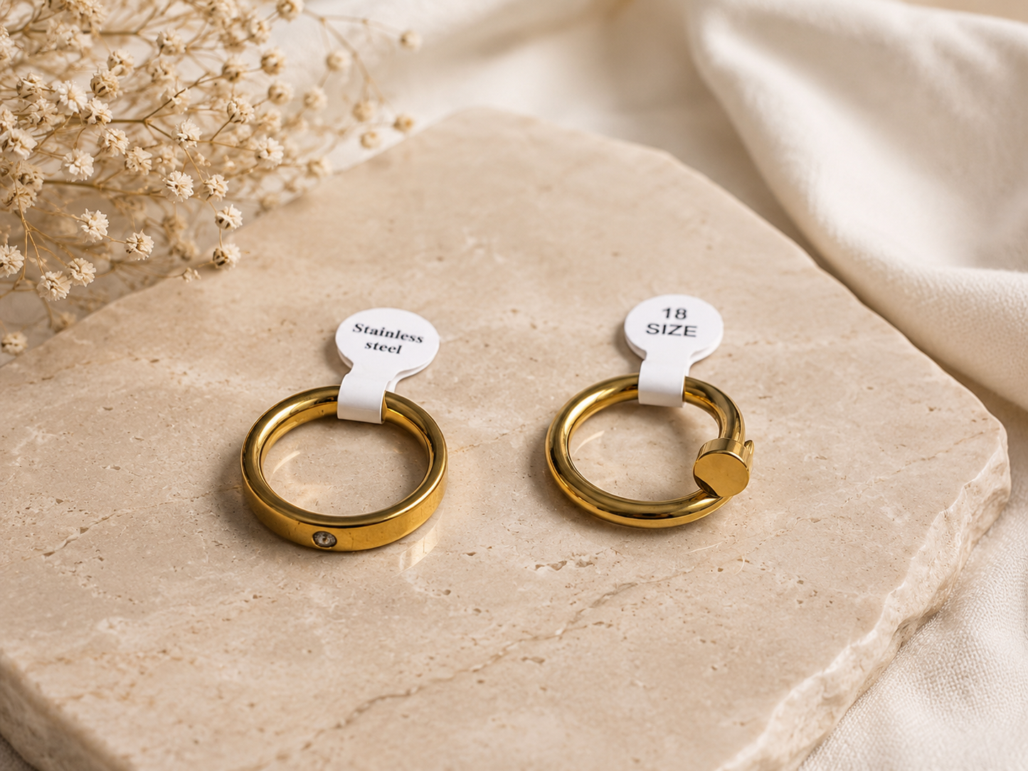 Duo Luxe Gold Ring Set