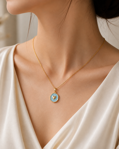 Blue Heart Necklace